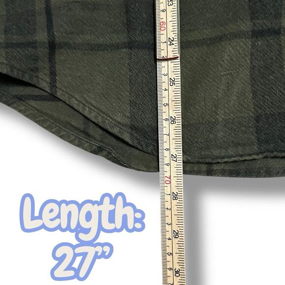 Calvin Klein Jeans Olive Green Plaid Flannel Button Up Shirt Men’s S Cotton - Picture 8 of 9